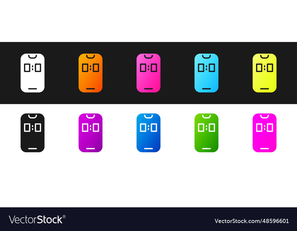 Set alarm clock app smartphone interface icon vector image Set alarm clock app smartphone interface icon