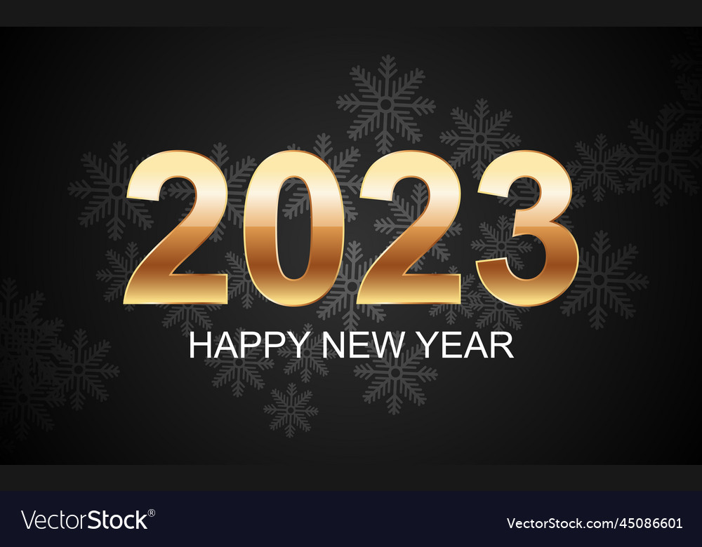 Shiny gold 2023 new year greetings card