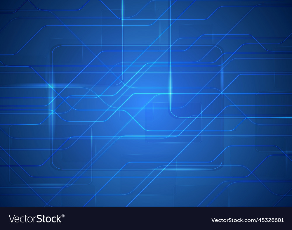 Tech sci-fi abstract blue circuit board background vector image Tech sci-fi abstract blue circuit board background