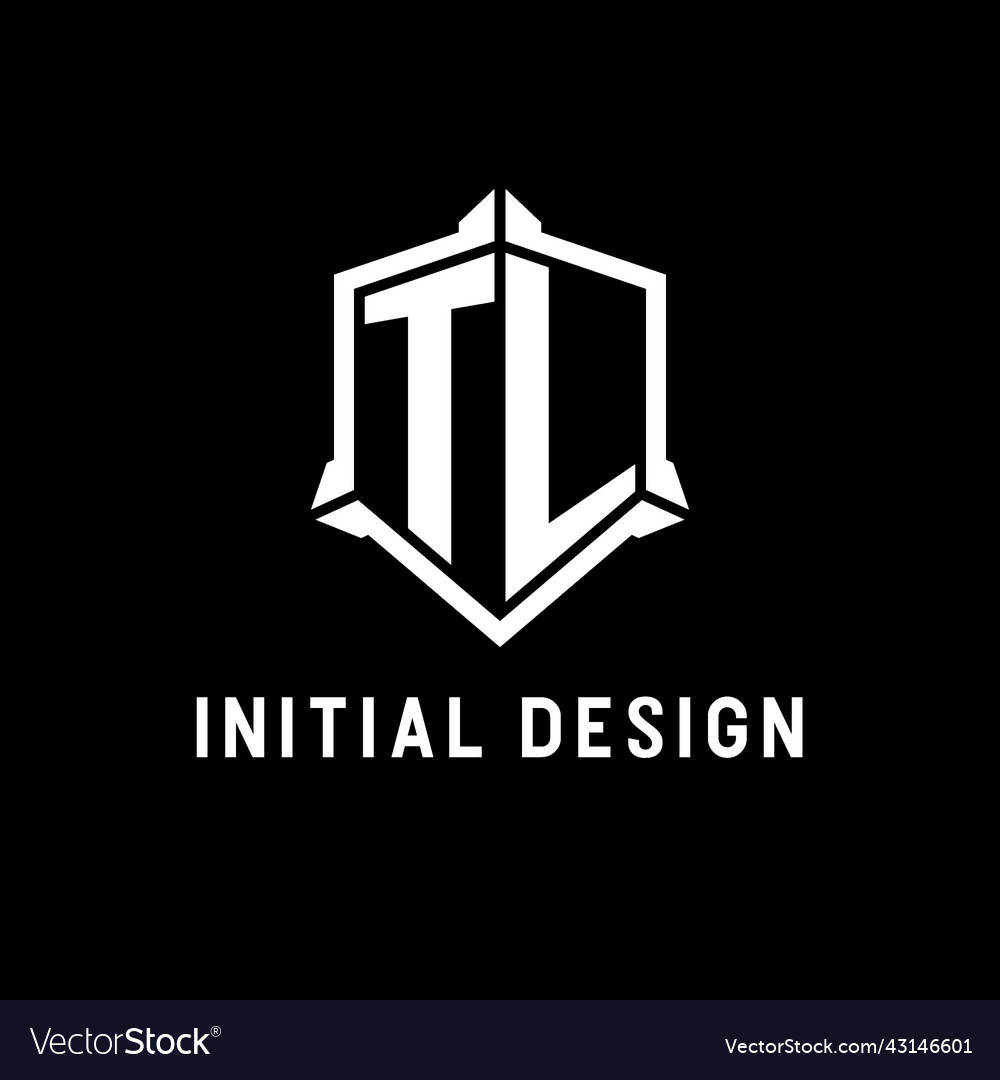 Tl logo initial with shield shape design style