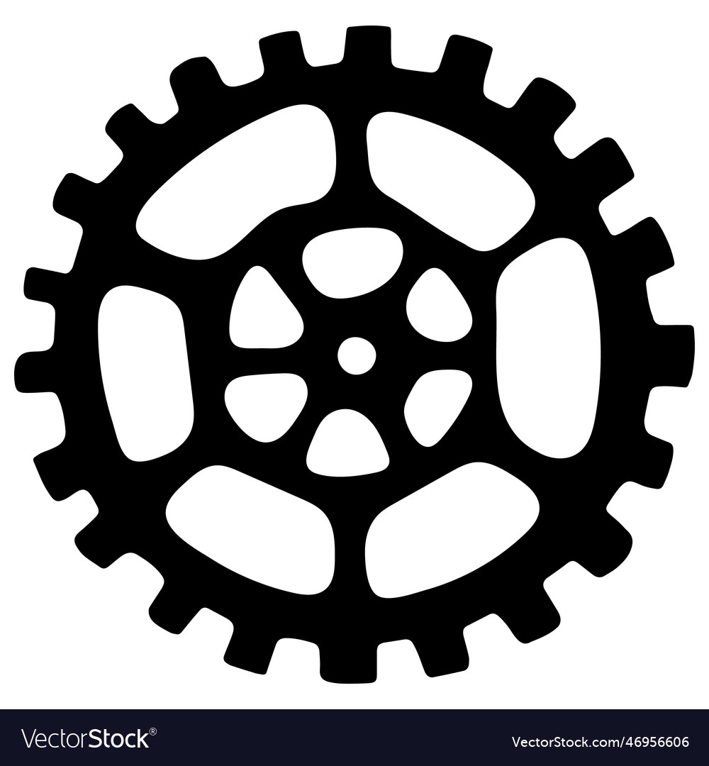 Black gear isolated on white background Royalty Free Vector