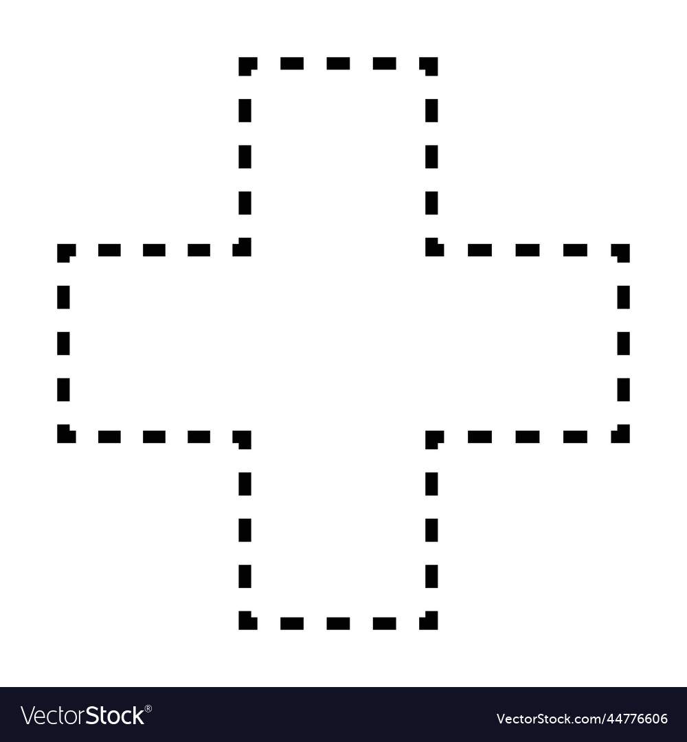 Cross shape dashed symbol icon for creative