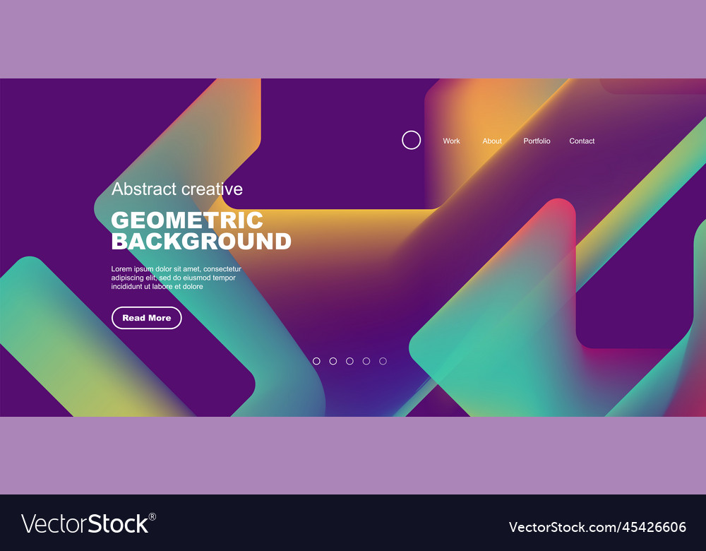Fluid gradient triangles landing page background vector image Fluid gradient triangles landing page background