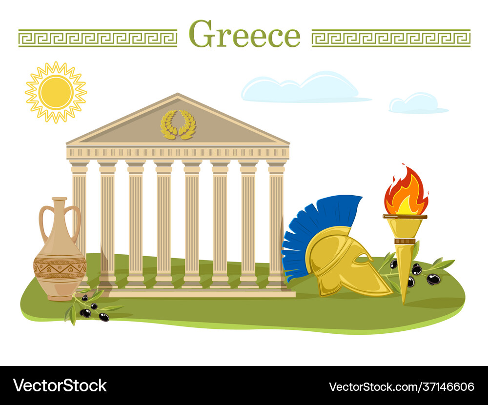 Greece set Royalty Free Vector Image - VectorStock