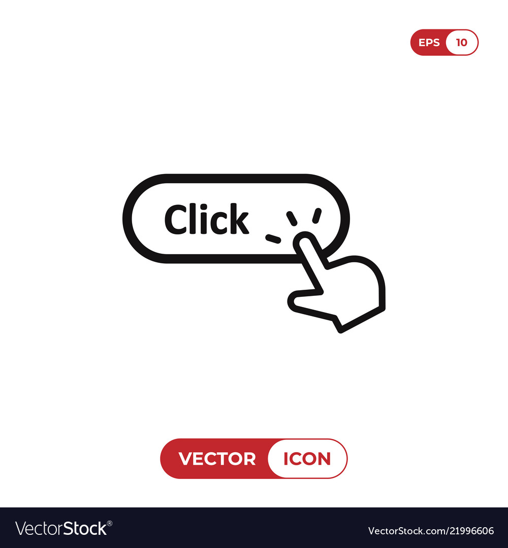 Hand click cursor clicking button icon