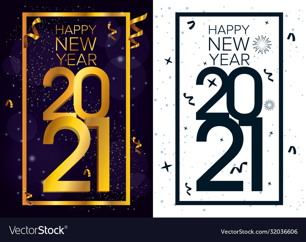 Happy new year 2021 celebration poster Royalty Free Vector