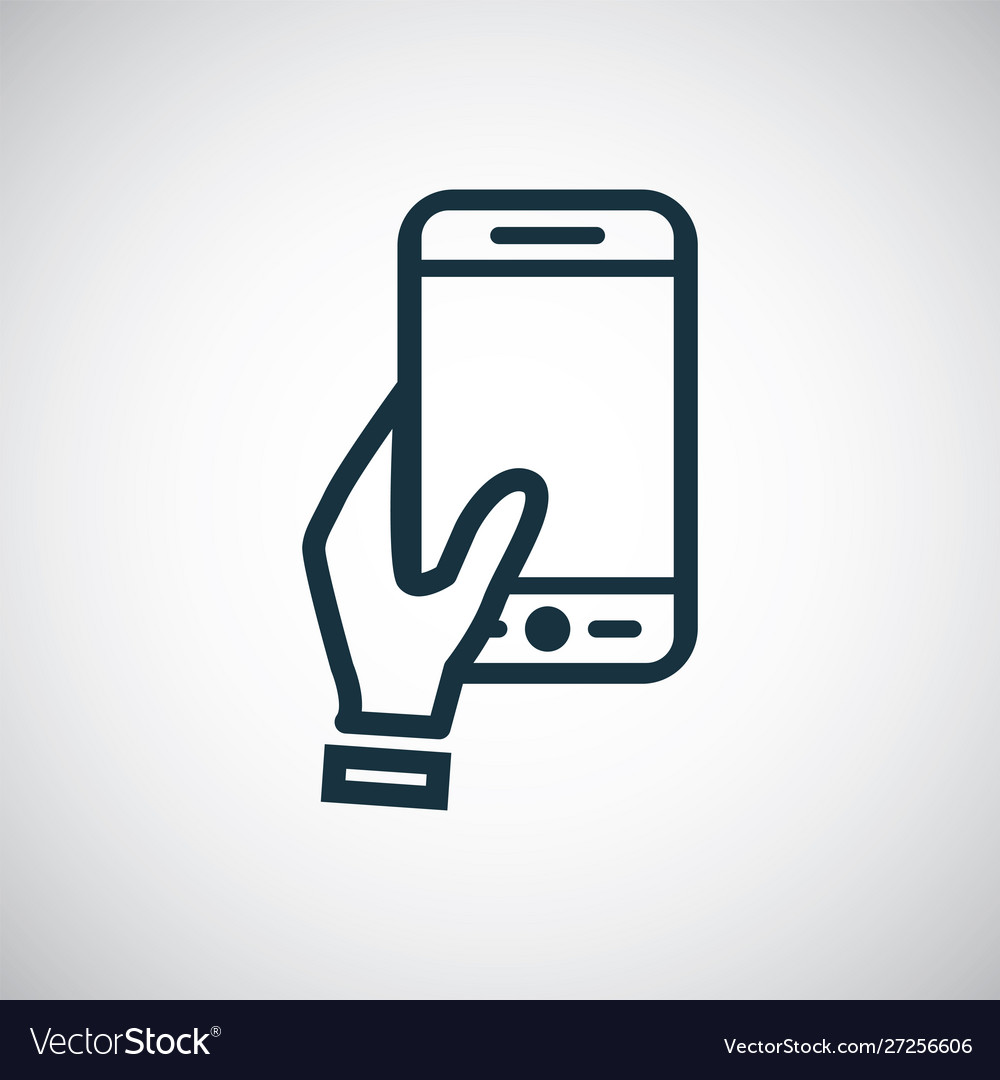 Holding smartphone icon for web and ui
