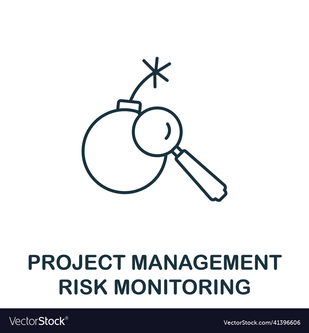 Risk monitoring icon line element from project vector image Risk monitoring icon line element from project