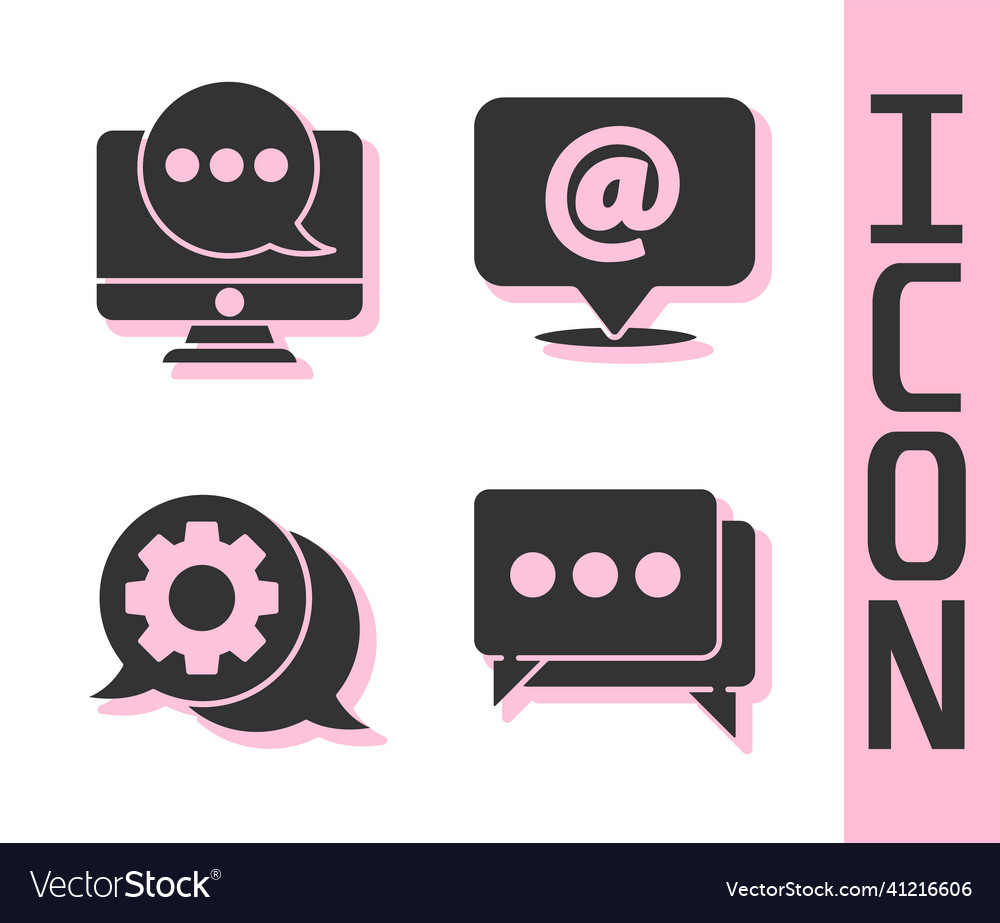Set speech bubble chat messages notification vector image Set speech bubble chat messages notification
