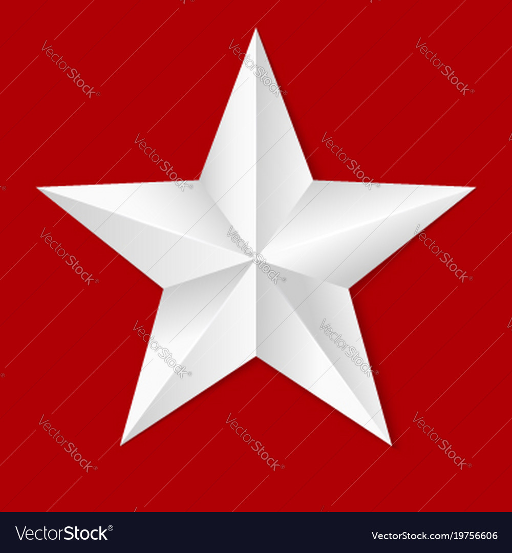 Volumetric five-pointed star icon of classic