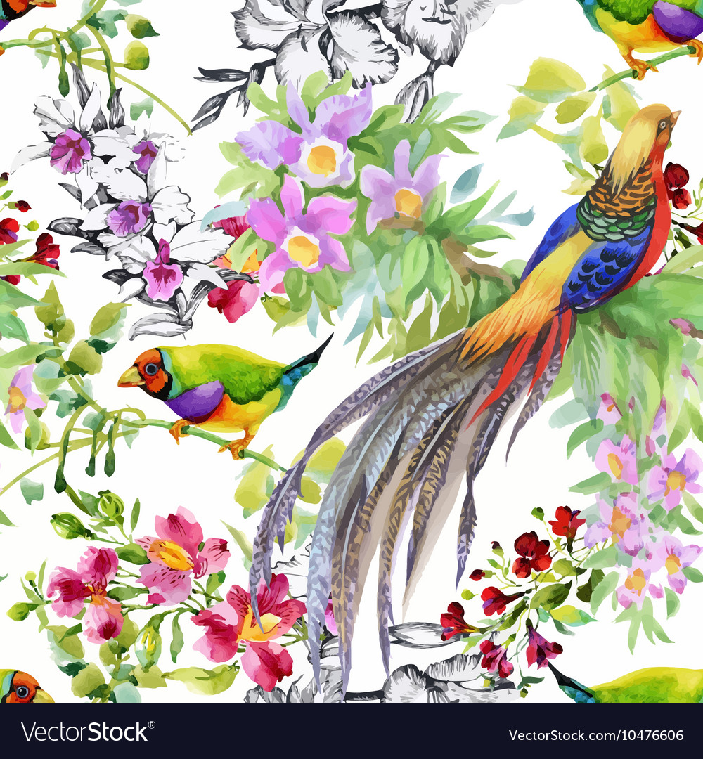 Watercolor hand drawn seamless pattern