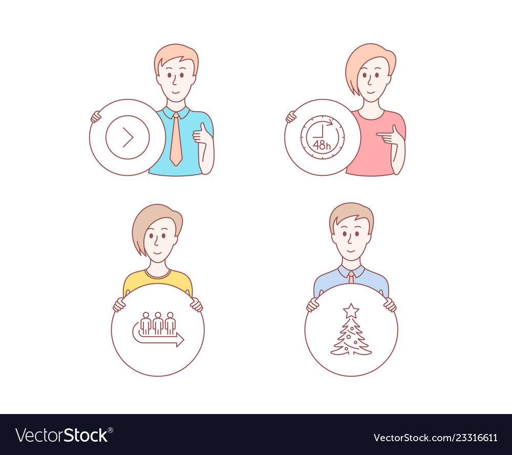 48 hours forward and queue icons christmas tree vector image 48 hours forward and queue icons christmas tree