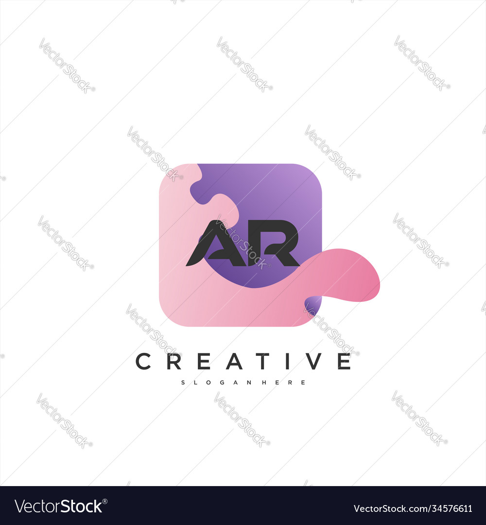 Ar initial letter logo icon design template