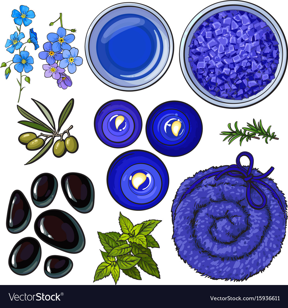 blue set of spa
