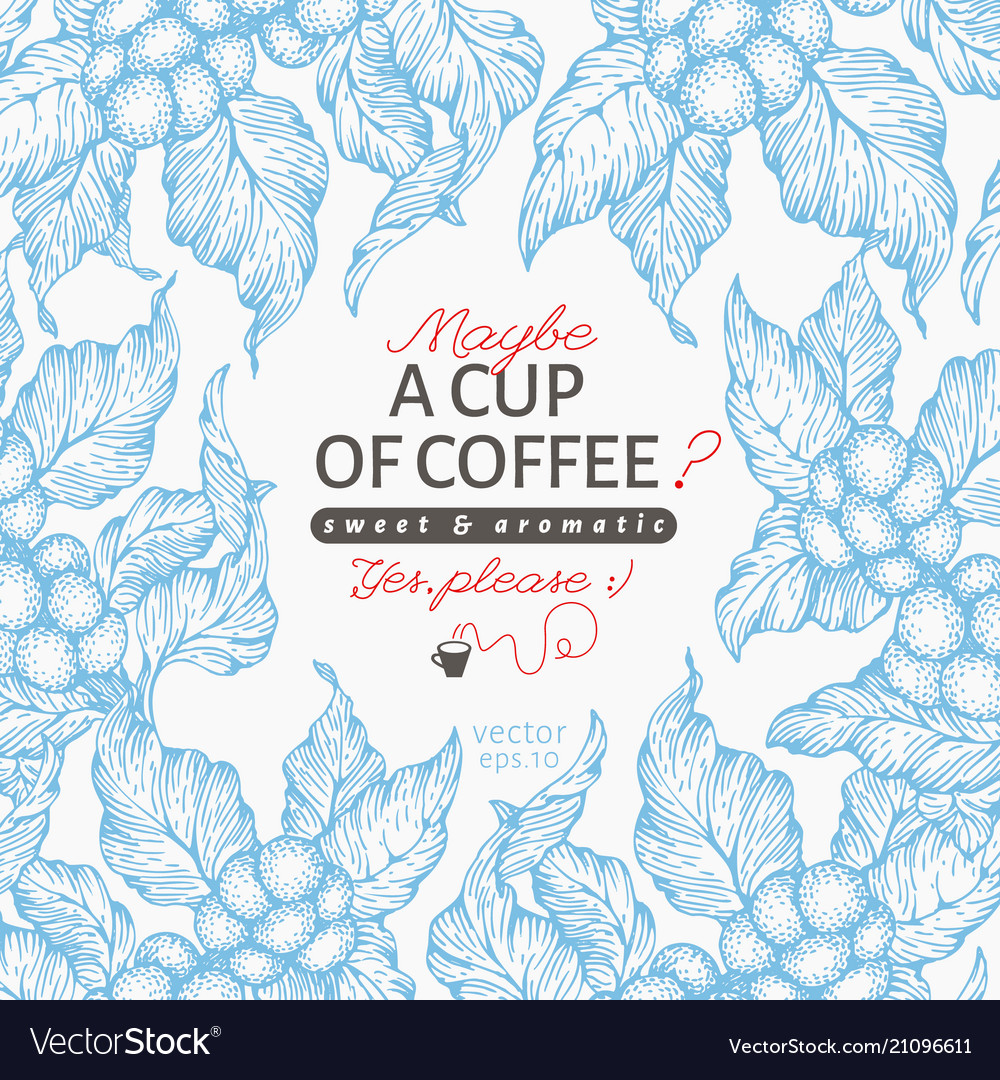 Coffee Tree Banner Template Royalty Free Vector Image