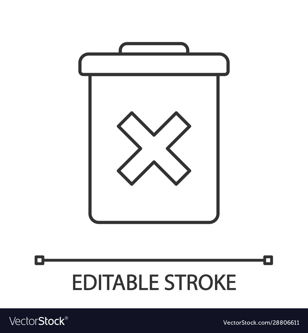 Delete forever button linear icon vector image Delete forever button linear icon