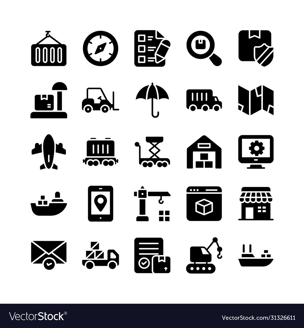 Delivery services shipment and logistics icons