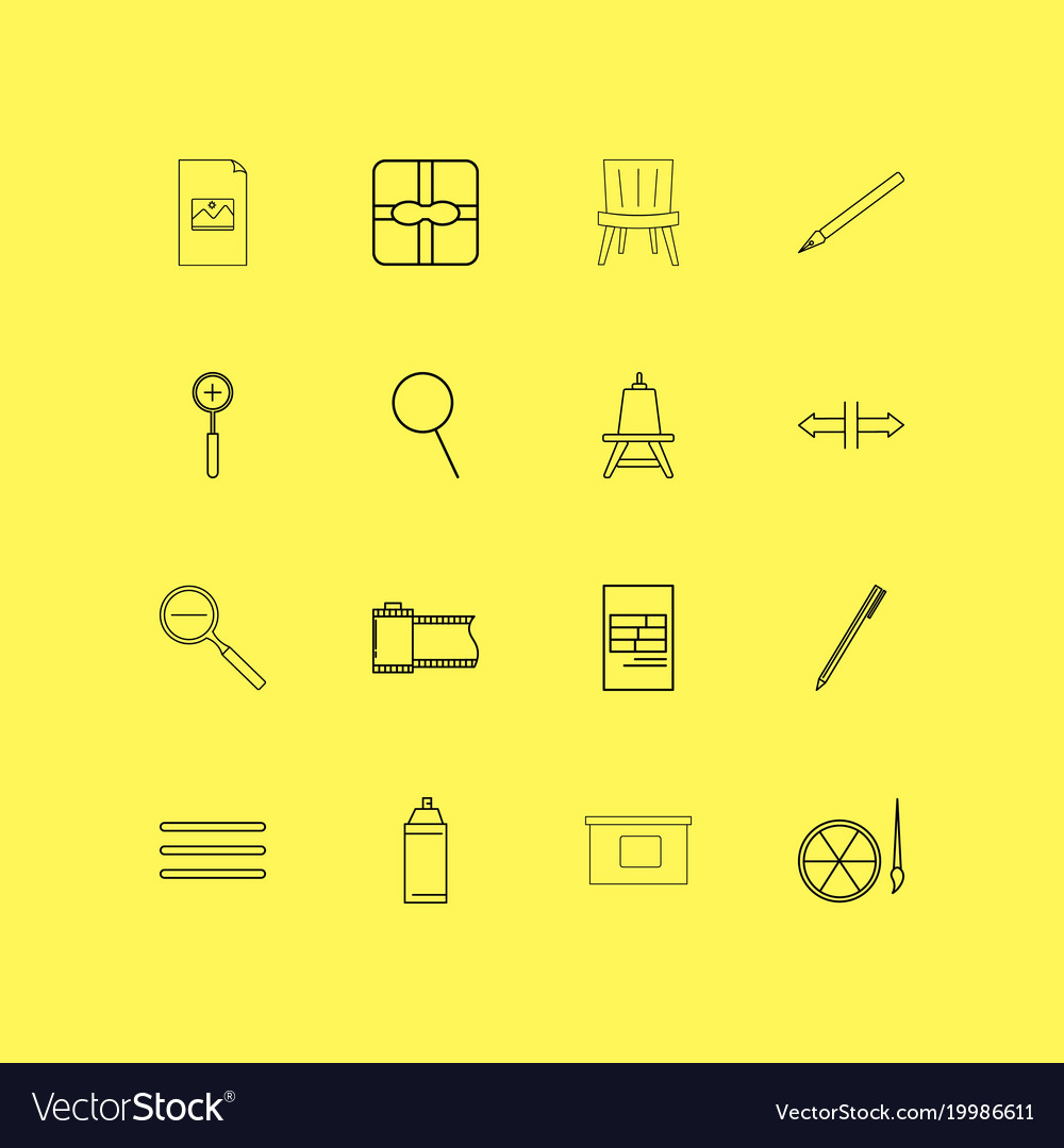 Design elements linear icon set simple outline