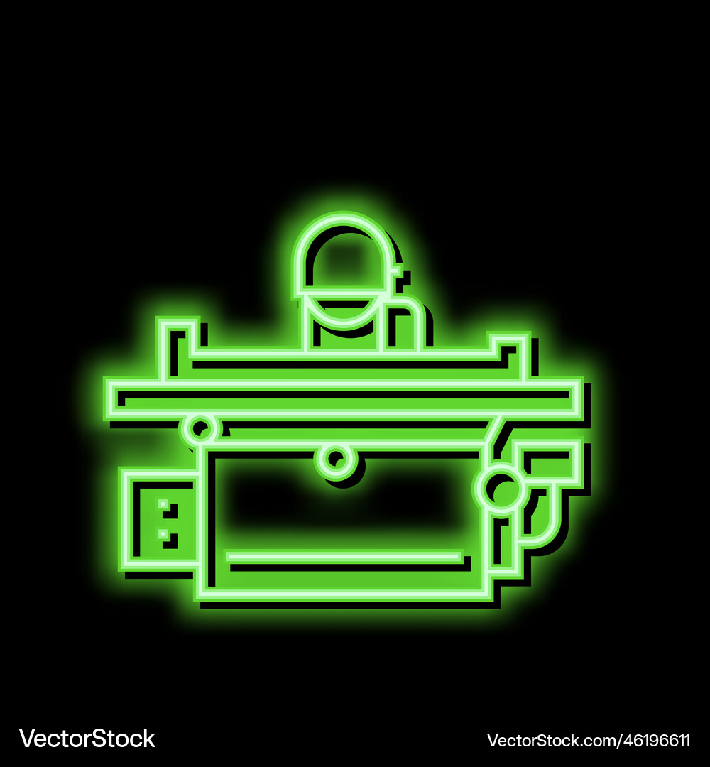 Grinding machine neon glow icon Royalty Free Vector Image