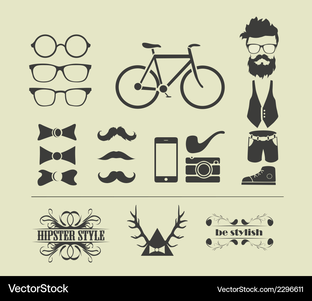 Hipster style elements Royalty Free Vector Image