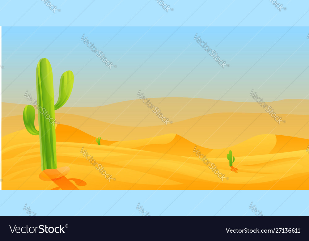 Hot Desert Concept Banner Cartoon Style Royalty Free Vector