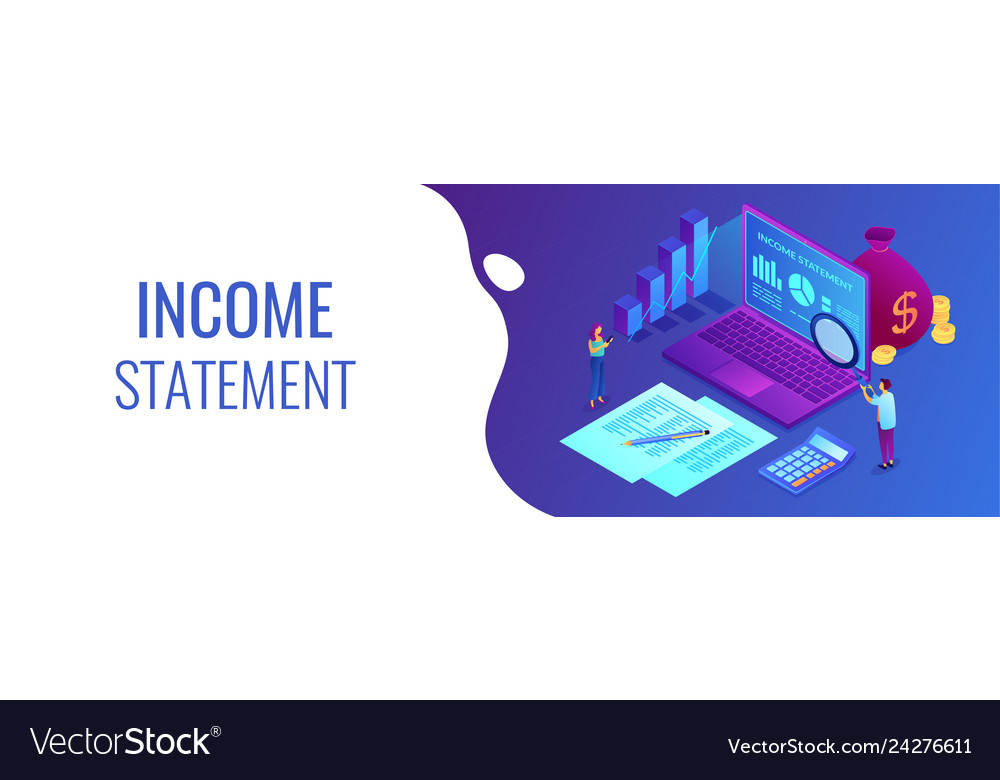 Income Statement isometric 3d Banner Header