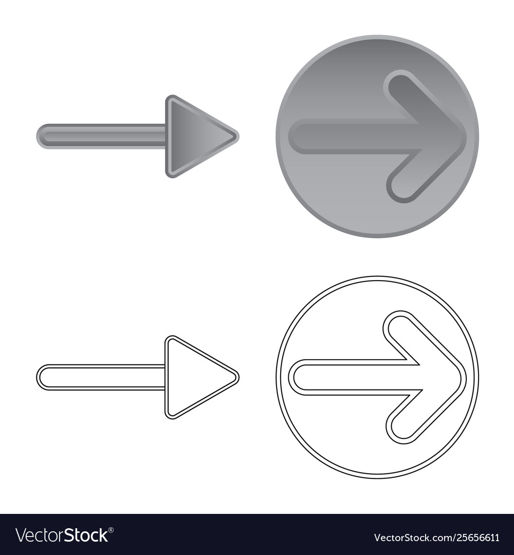 Isolated object element and arrow logo