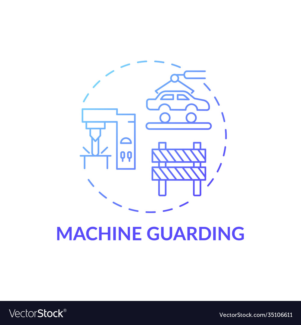 Machine guarding concept icon Royalty Free Vector Image