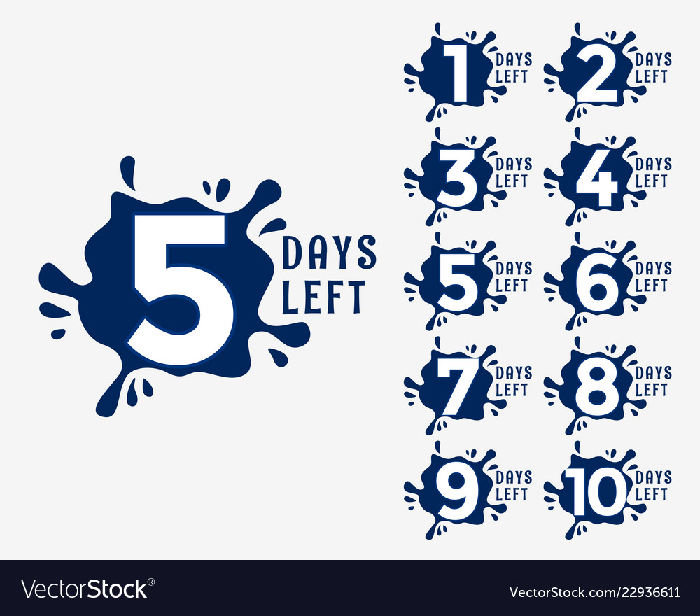Number of days left in ink drop effect style