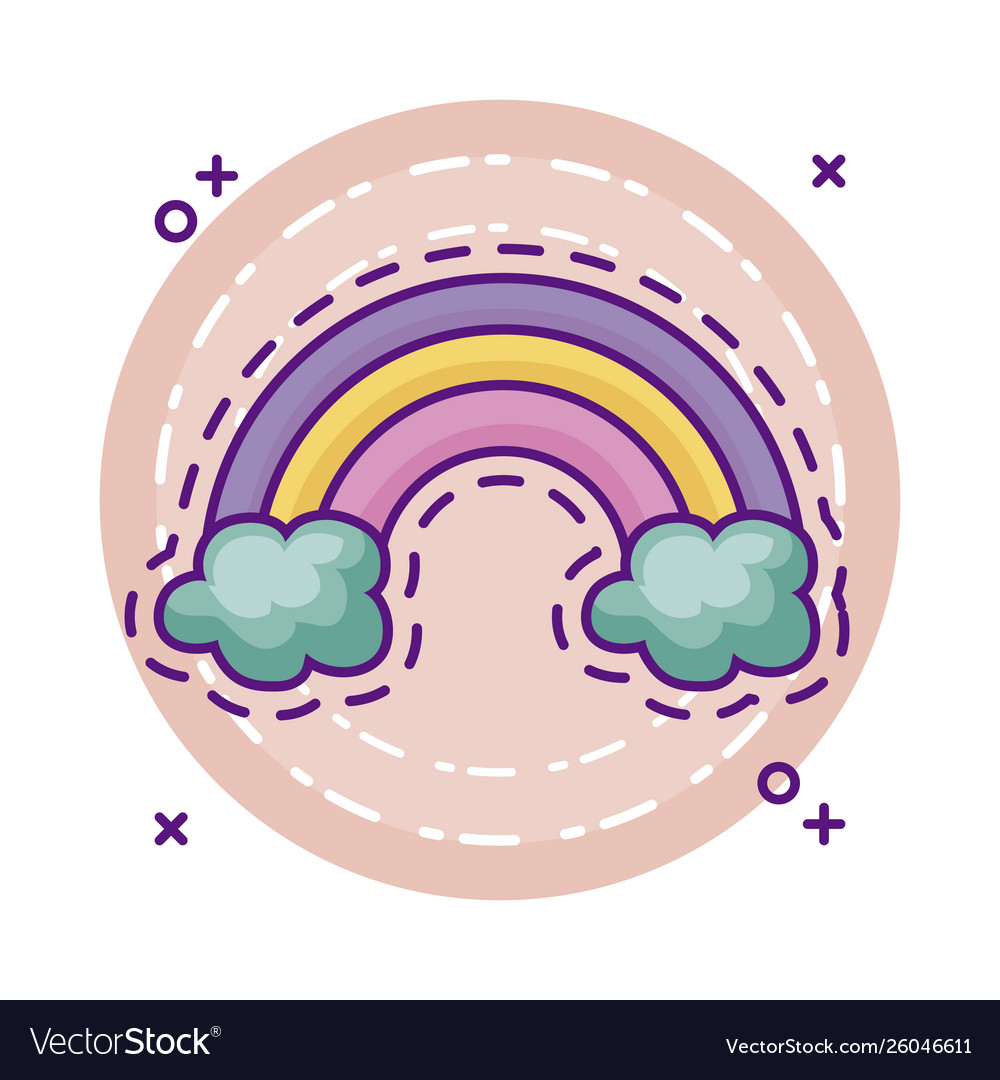 Patch with rainbow and clouds