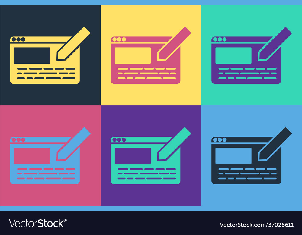 Pop art ui or ux design icon isolated on color vector image Pop art ui or ux design icon isolated on color
