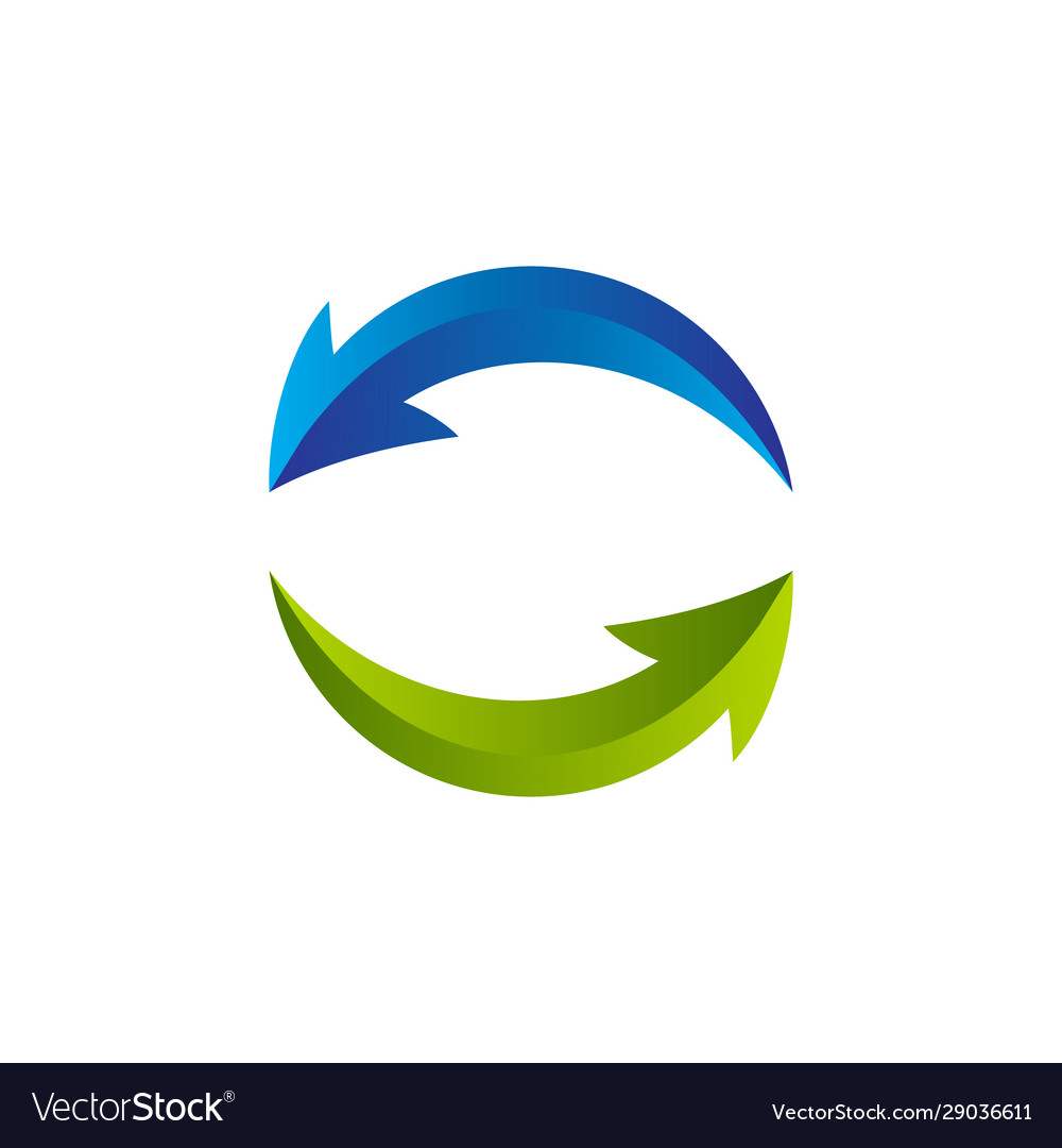 Recycle logo design element reload vector image Recycle logo design element reload