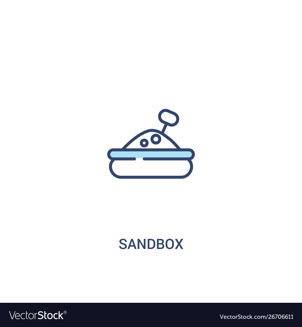 Sandbox concept 2 colored icon simple line vector image Sandbox concept 2 colored icon simple line
