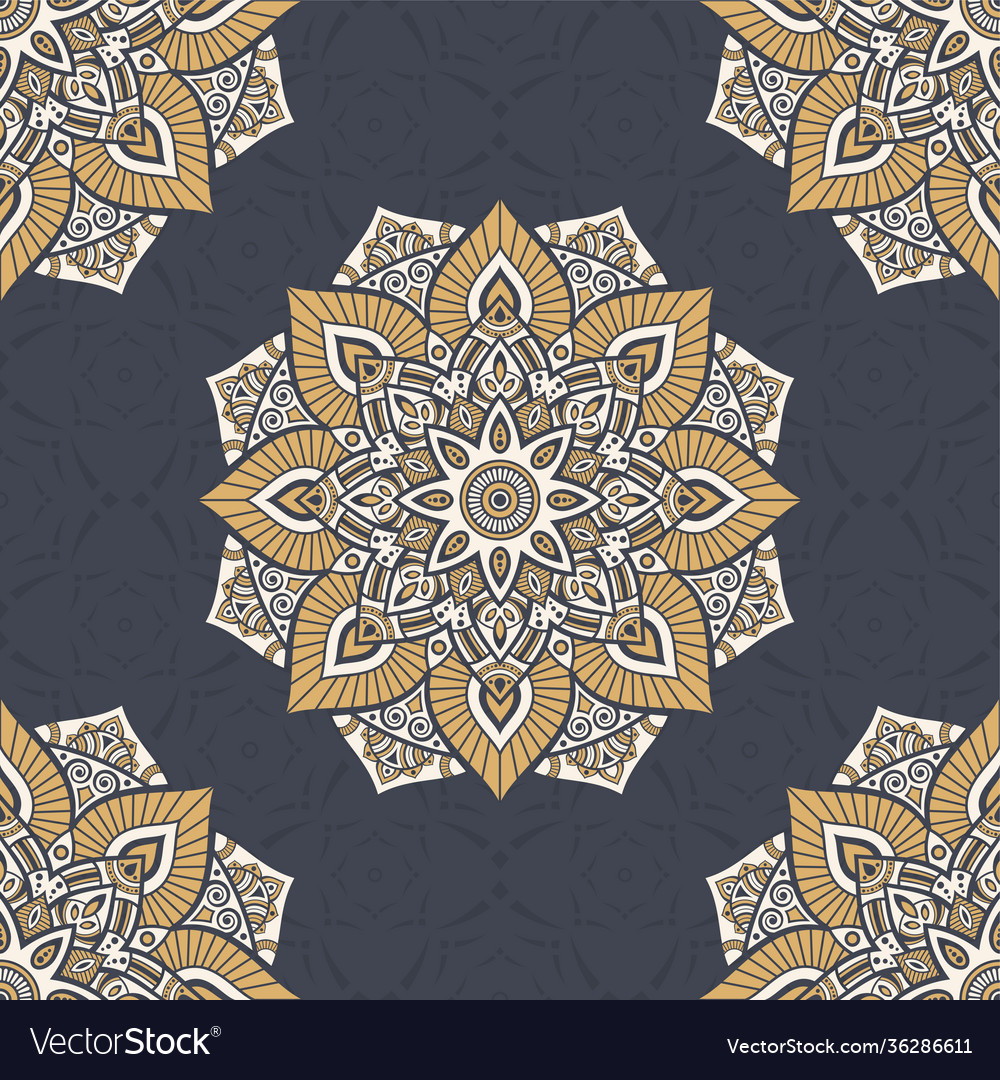 Seamless color pattern with mandala abstract vector image Seamless color pattern with mandala abstract