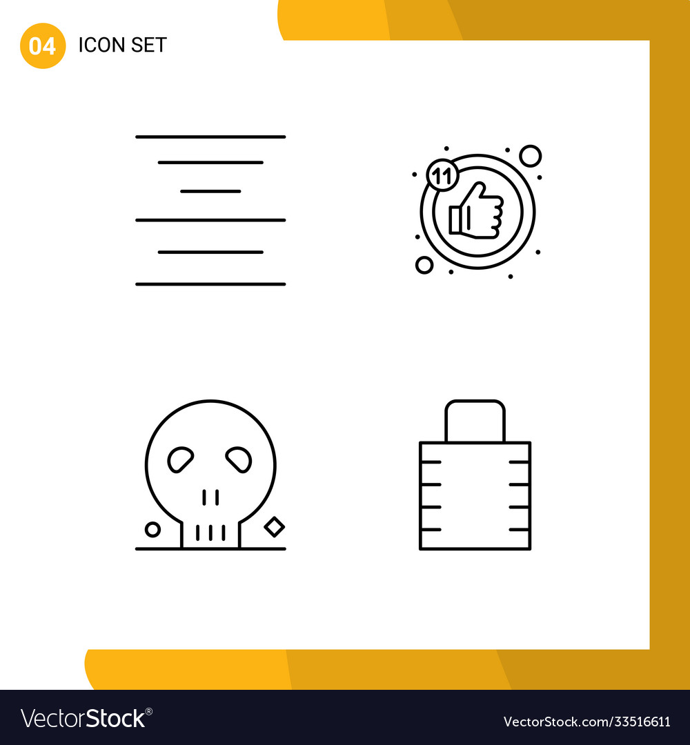 Set 4 modern ui icons symbols signs for align