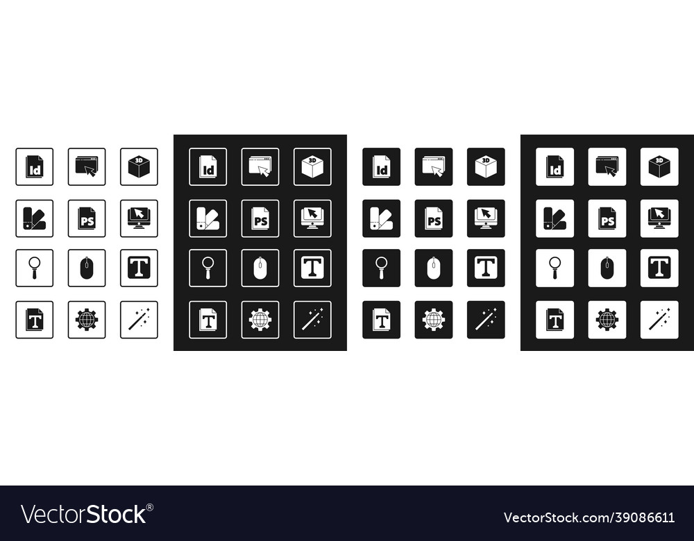 Set isometric cube ps file document color vector image Set isometric cube ps file document color