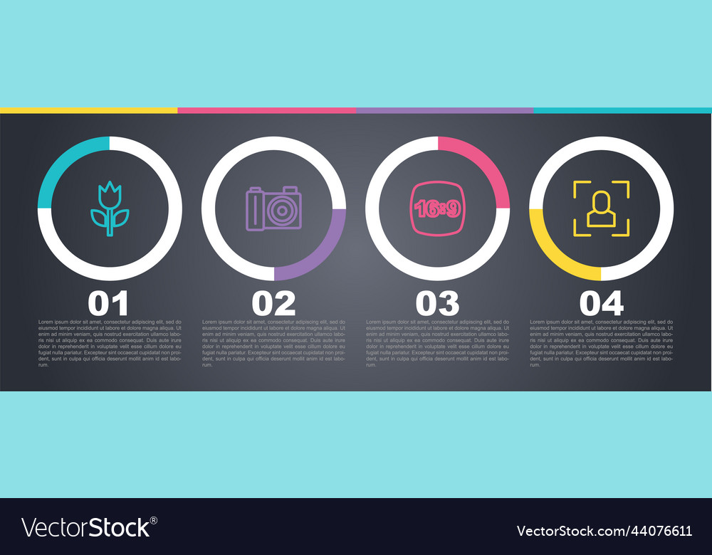 Set line photo mode macro camera frame 16 vector image Set line photo mode macro camera frame 16