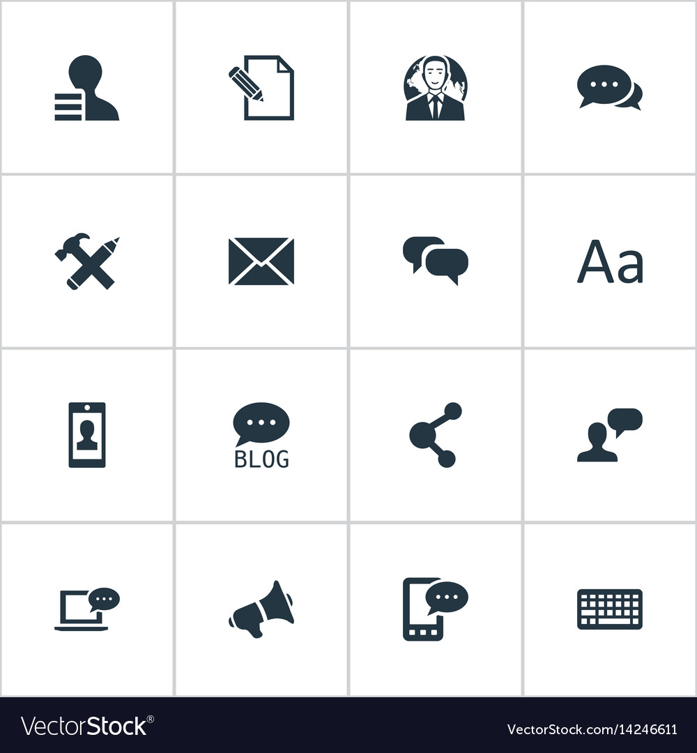 Set of simple blogging icons