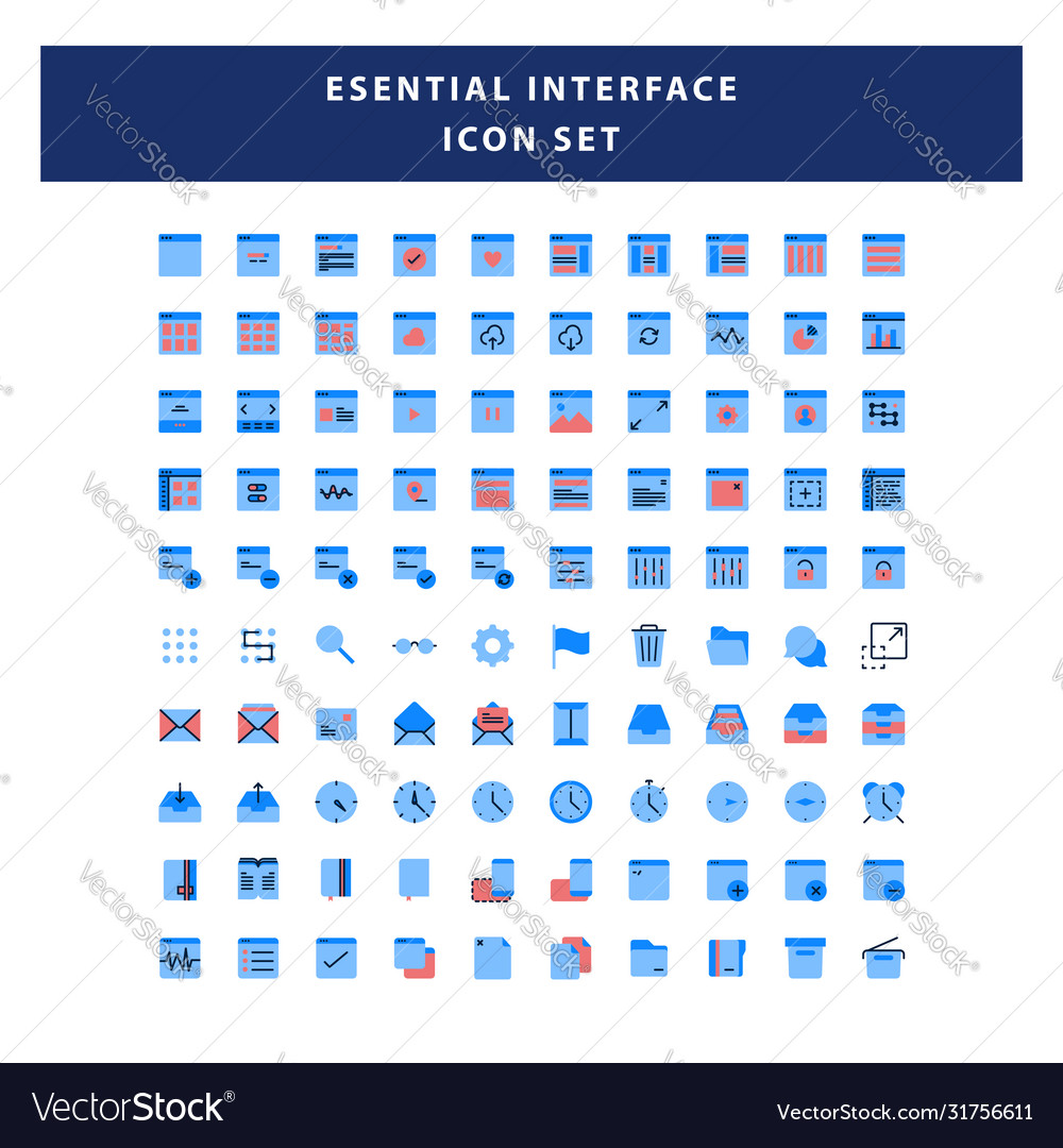 Set page interface icon with flat style design