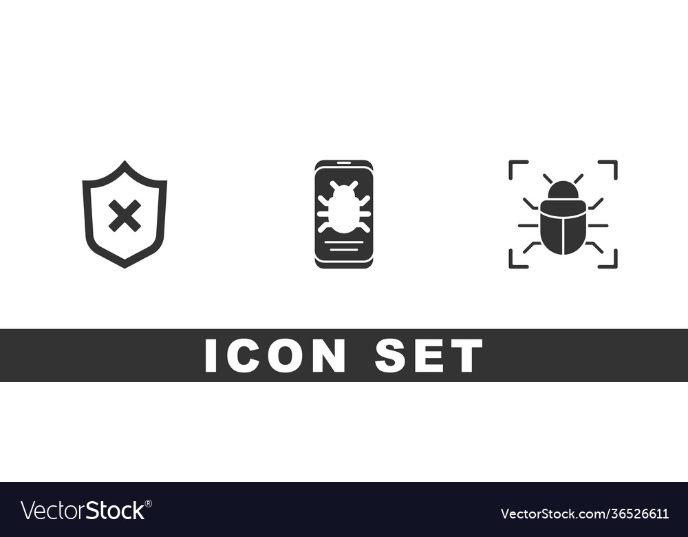 Schild mit Kreuzzeichen-System-Bug auf Handy setzen vector image Schild mit Kreuzzeichen-System-Bug auf Handy setzen