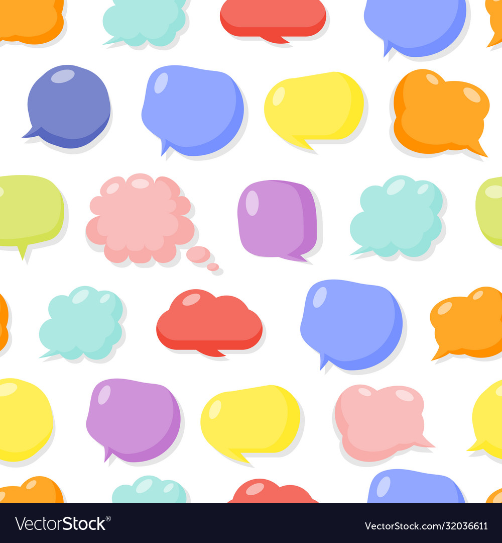 Speech Bubble Seamless Pattern Glossy Flat Vector Image 4485