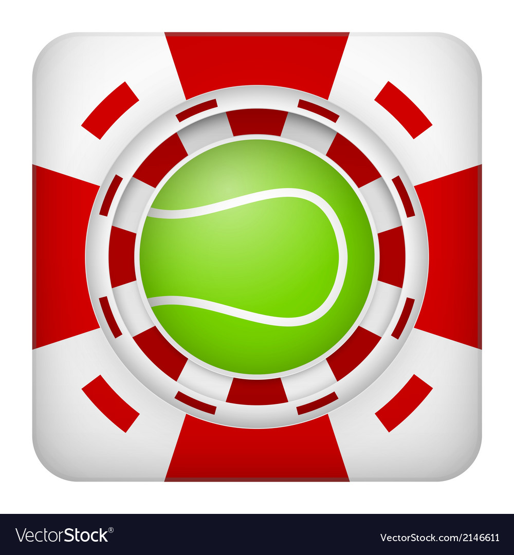 Square red casino chips of tennis sports betting