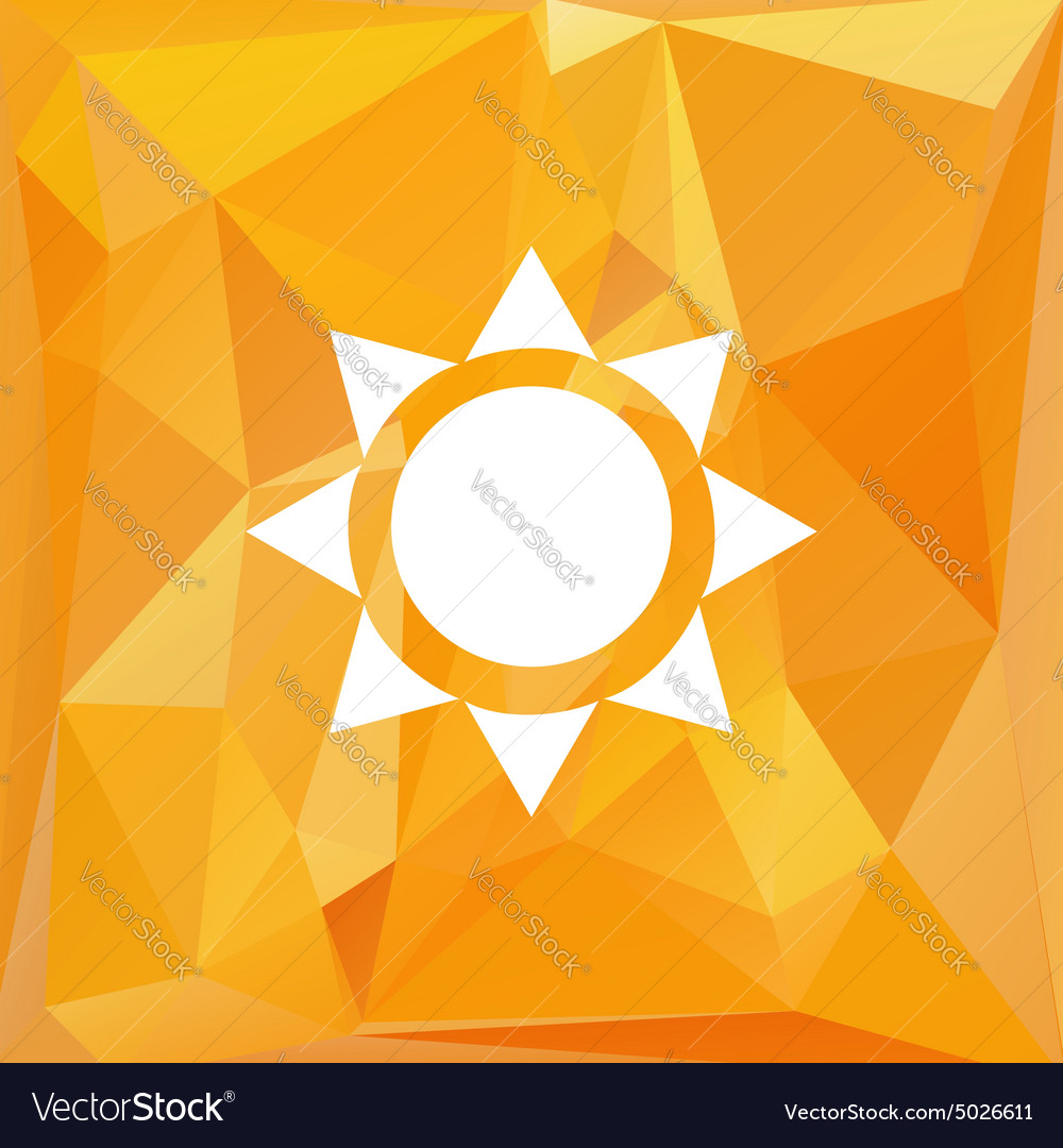 Sun icon with polygonal background Royalty Free Vector Image