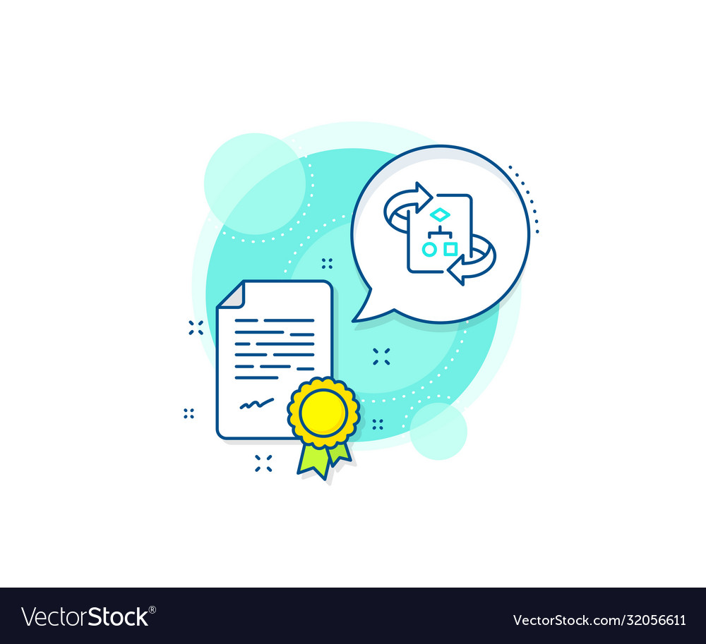 Technical algorithm line icon project vector image Technical algorithm line icon project