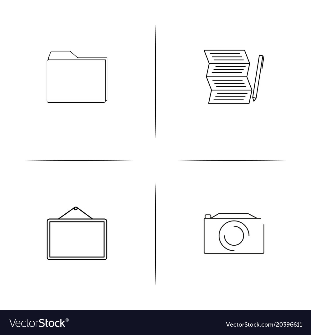 Web and text simple linear icon setsimple outline