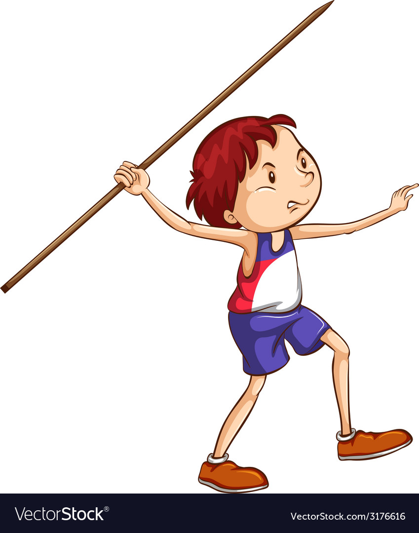 A simple sketch of boy throwing stick Royalty Free Vector