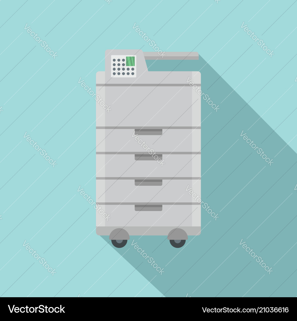 Big office printer icon flat style Royalty Free Vector Image