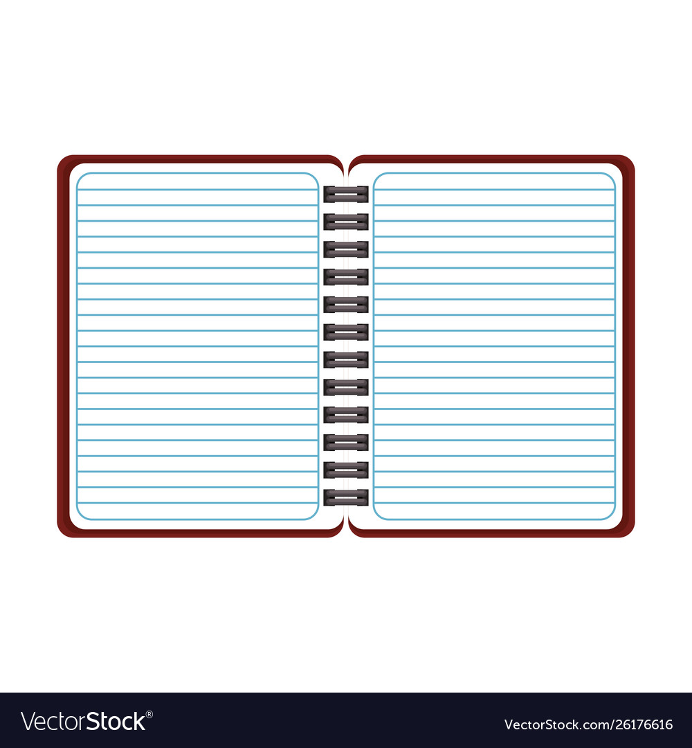 Blank notepad open symbol isolated vector image Blank notepad open symbol isolated