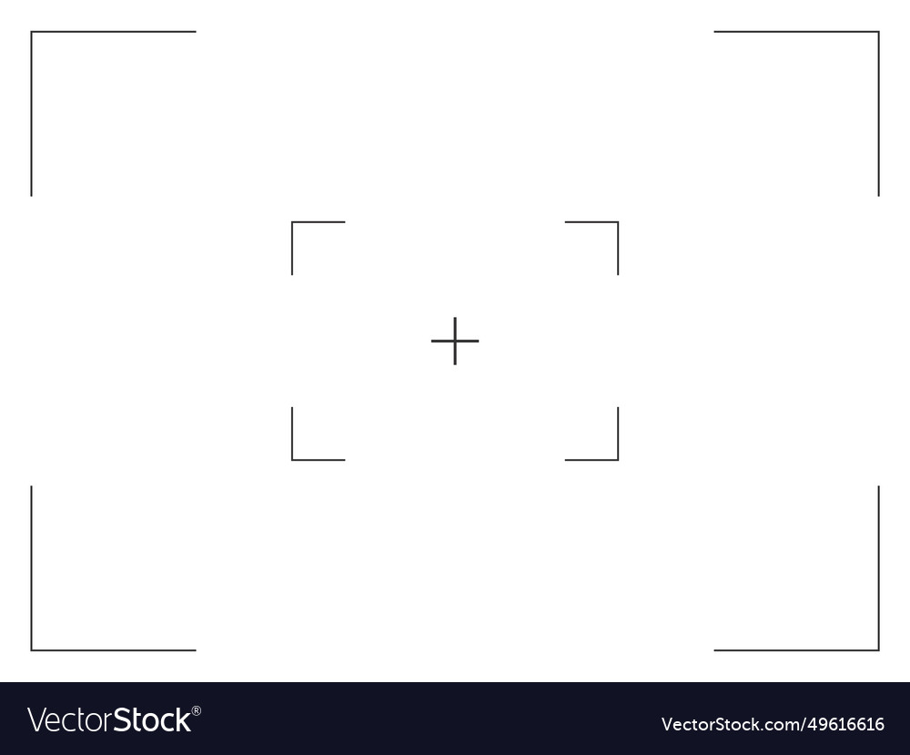 Camera frame viewfinder grid with cross target vector image Camera frame viewfinder grid with cross target