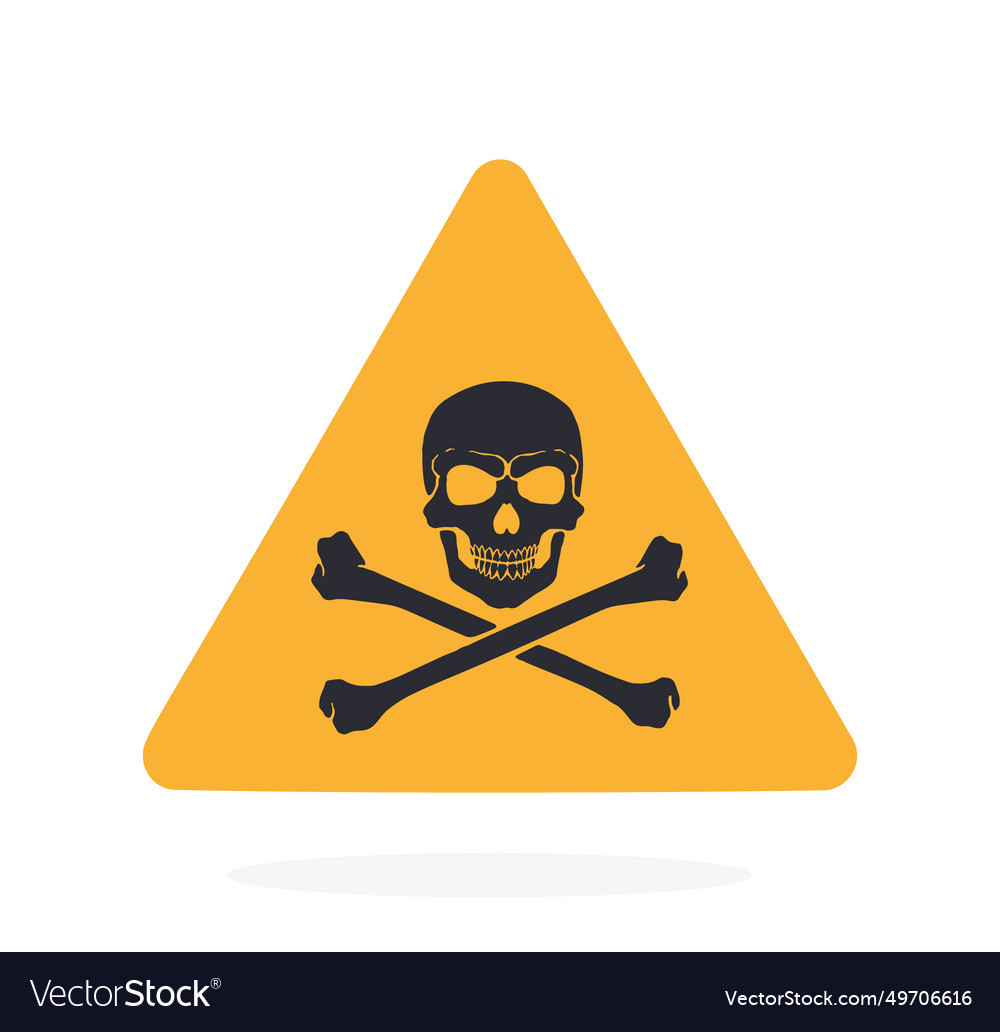 Danger symbol with skull and crossbones Royalty Free Vector